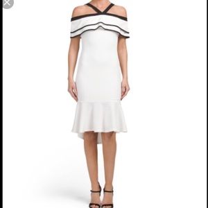 BNWT Black & White Criss Cross Cold Shoulder Dress